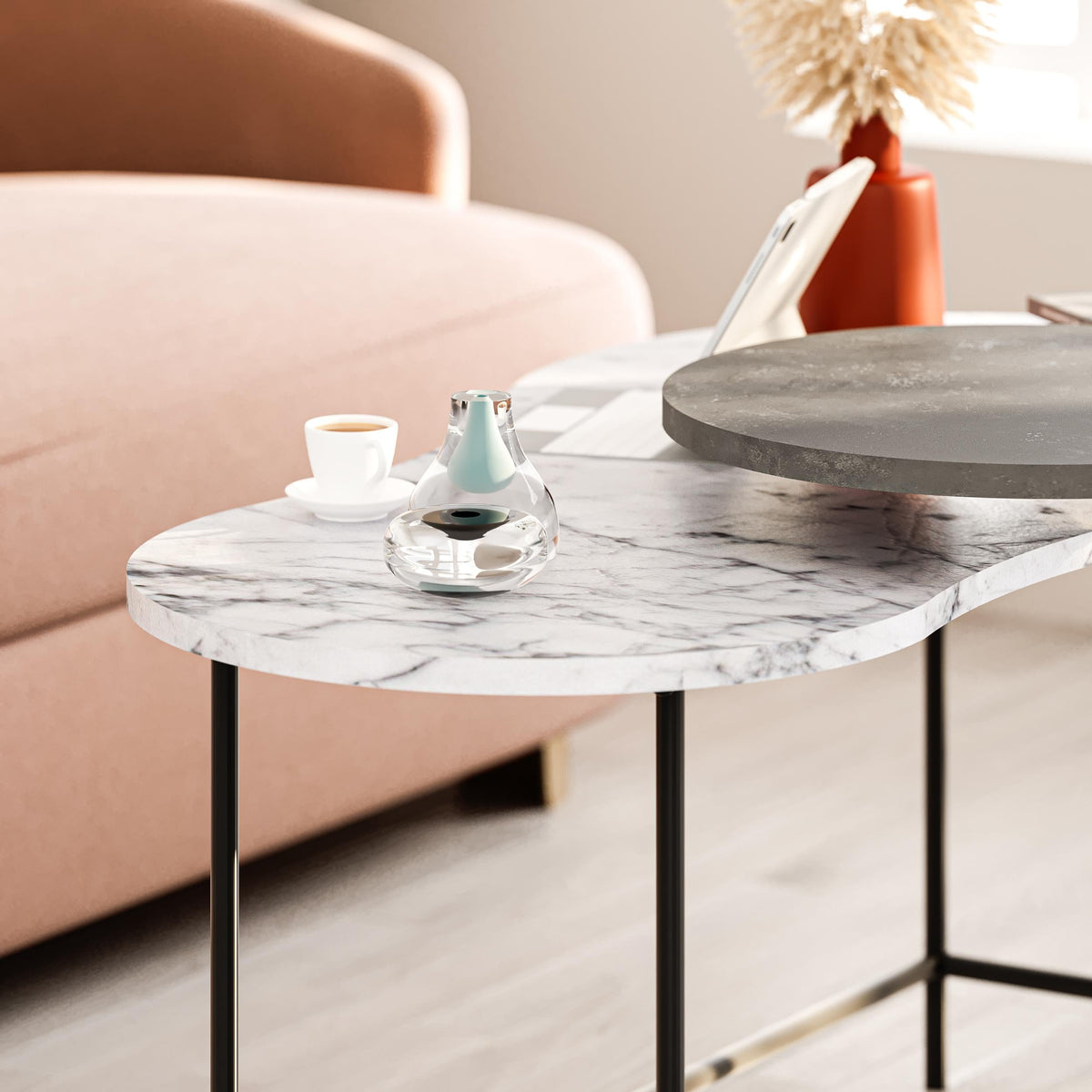 Cuddle Coffee Table - Modern 2-piece Nested Set