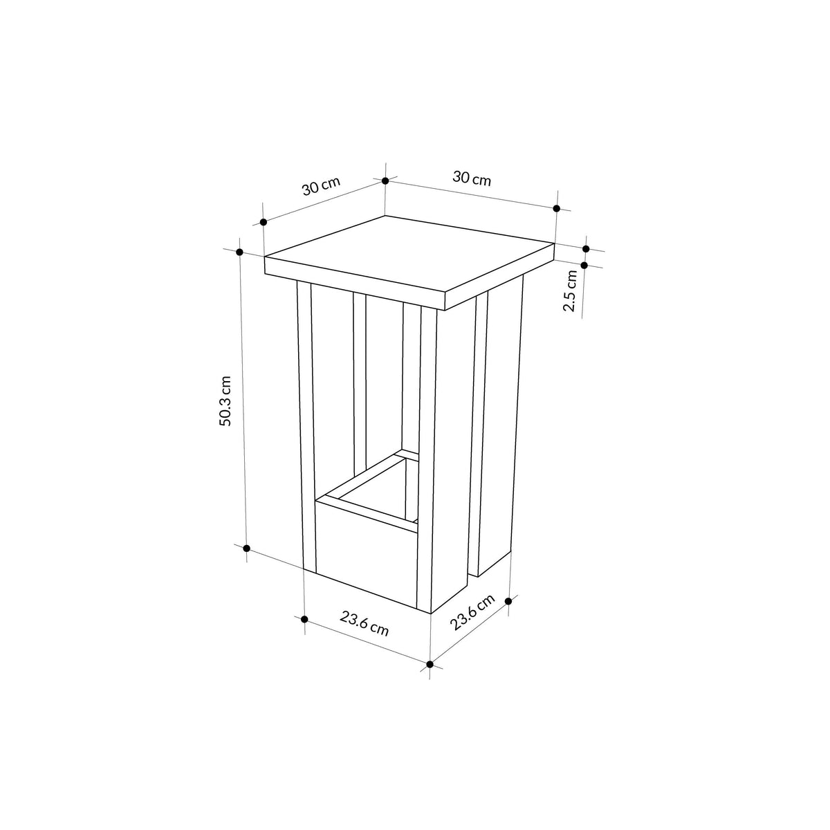 Tasos Side Table – Modern Compact Side Table for Bedside & Sofa