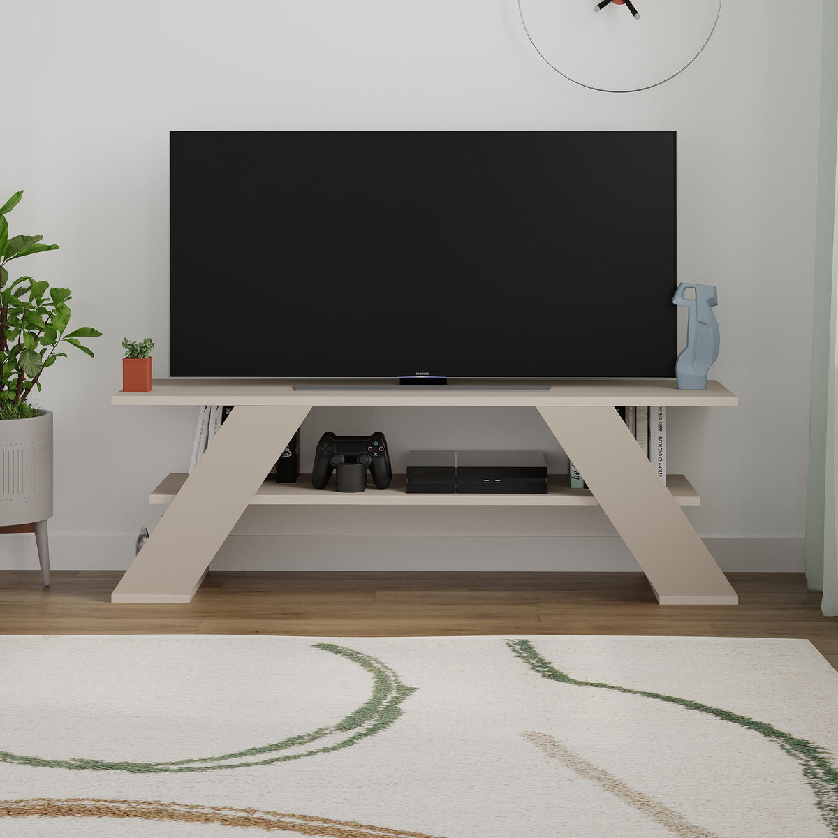 Farfalla Modern TV Stand Multimedia Centre TV Unit With Shelves 120cm
