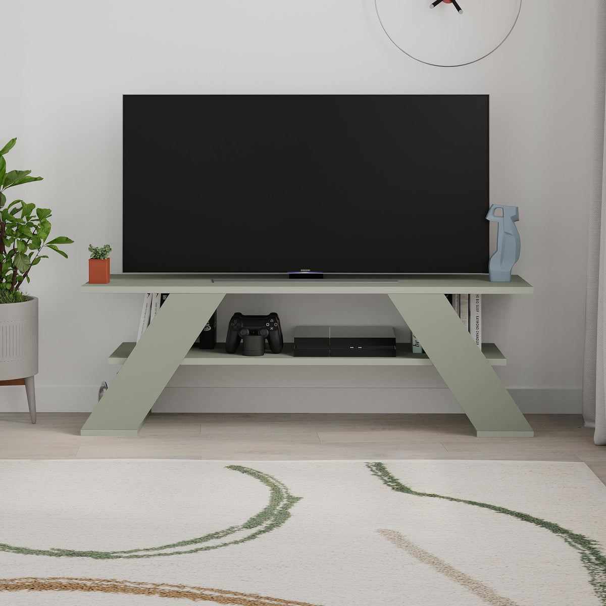 Farfalla Modern TV Stand Multimedia Centre TV Unit With Shelves 120cm