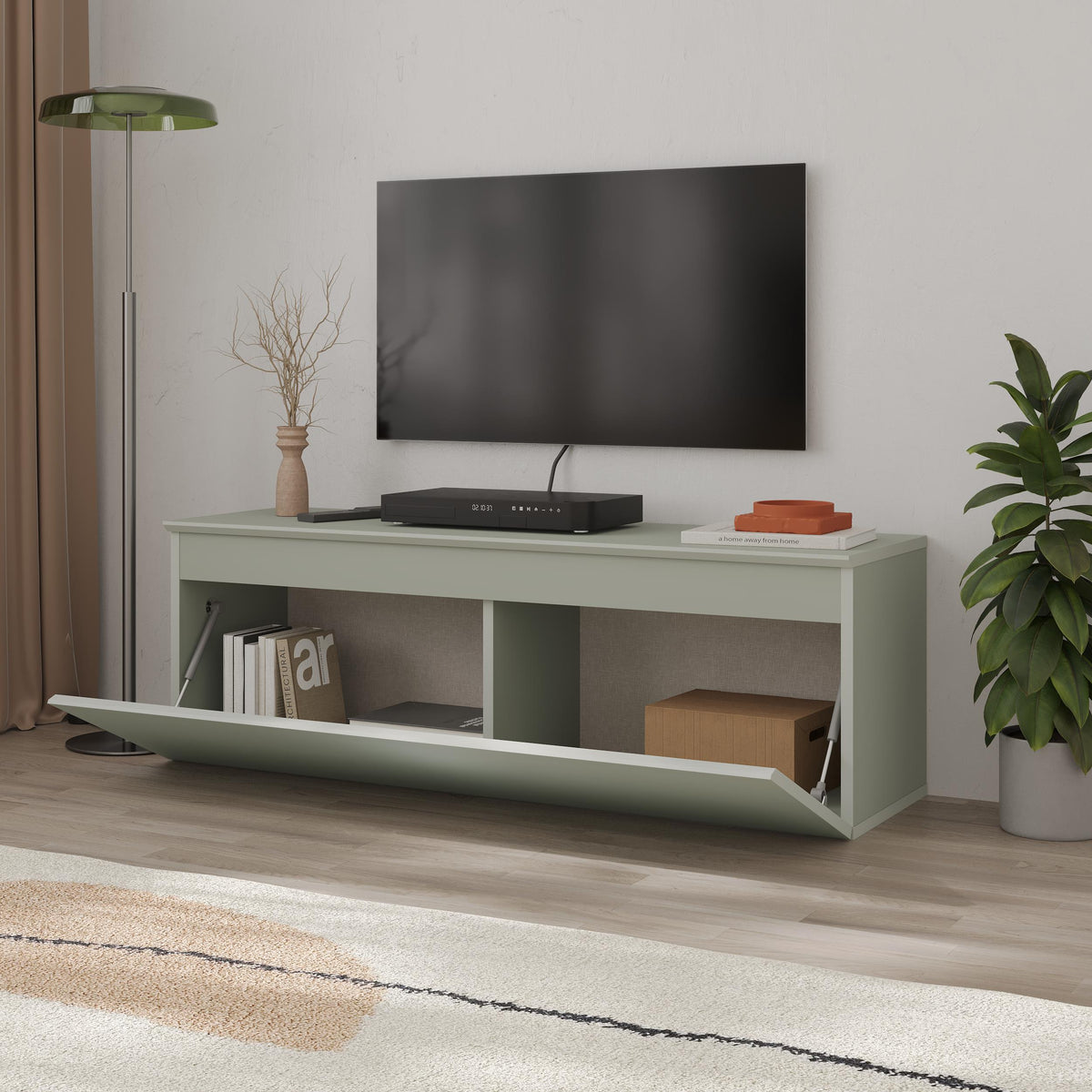 Sunset Modern TV Low Board with Storage