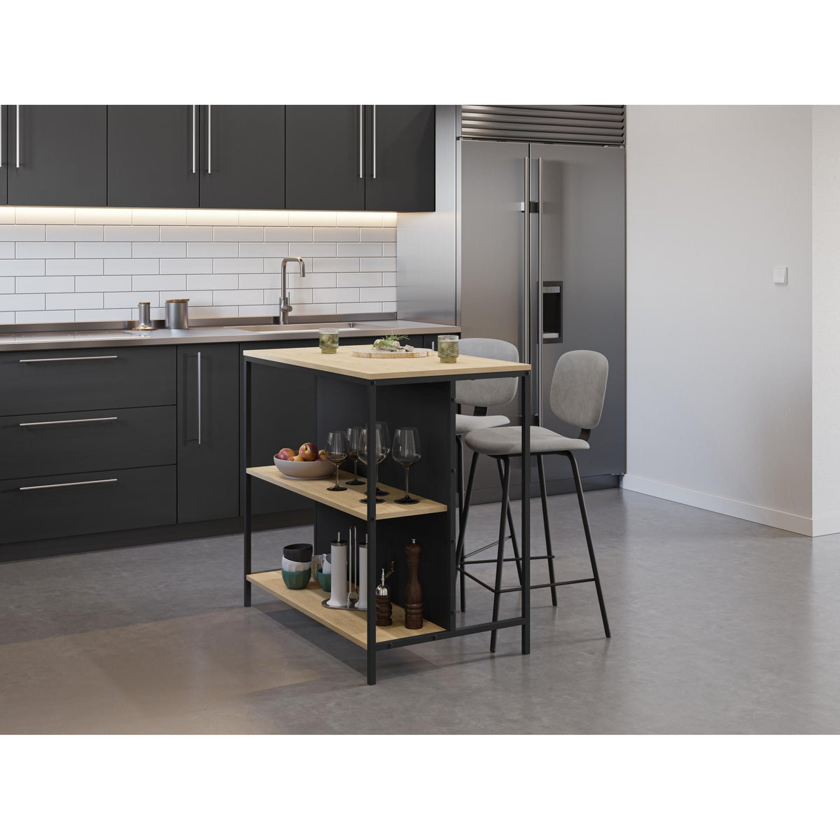 Detroit Bar Table – 100cm with Shelves
