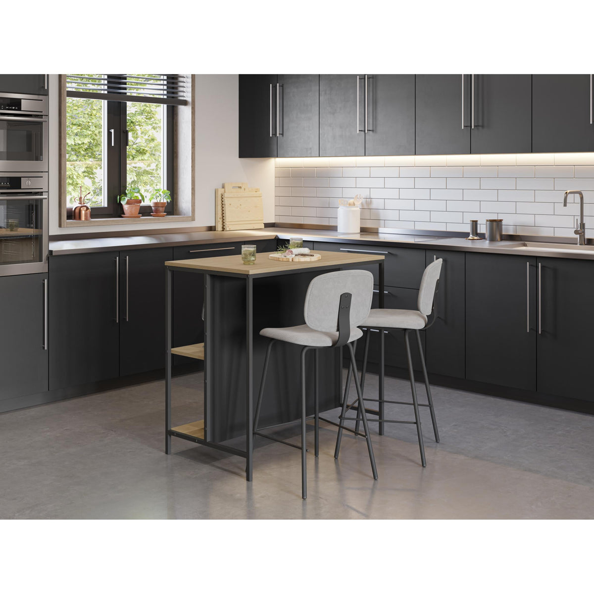Detroit Bar Table – 100cm with Shelves