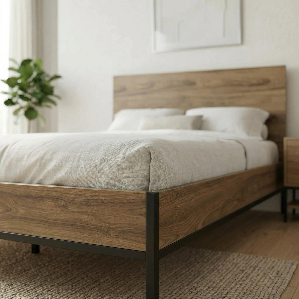 Mars Bed Frame Whiskey Oak Finish L 206.5 cm