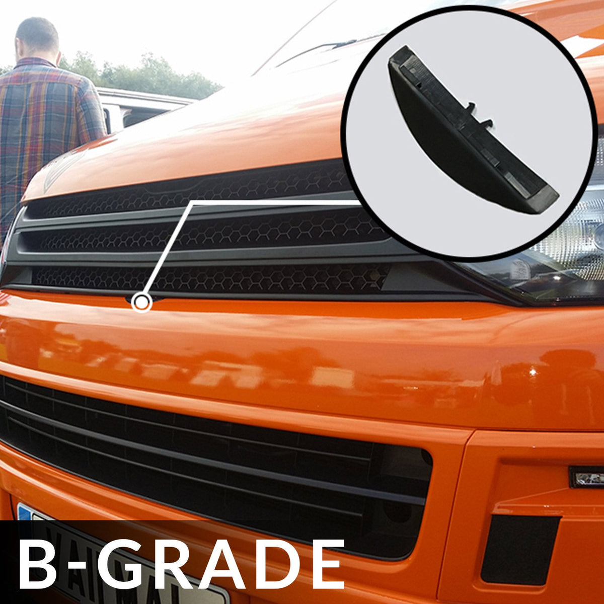For VW T5.1 Transporter Matte Black Badgeless Grille *Clearance* [B Grade] | Van-X