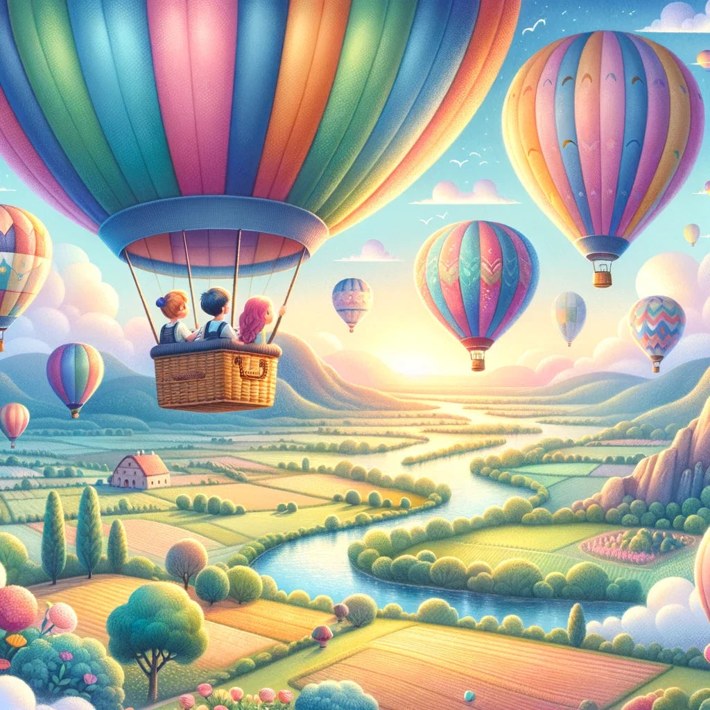 Balloon Adventure Cotton Cushion