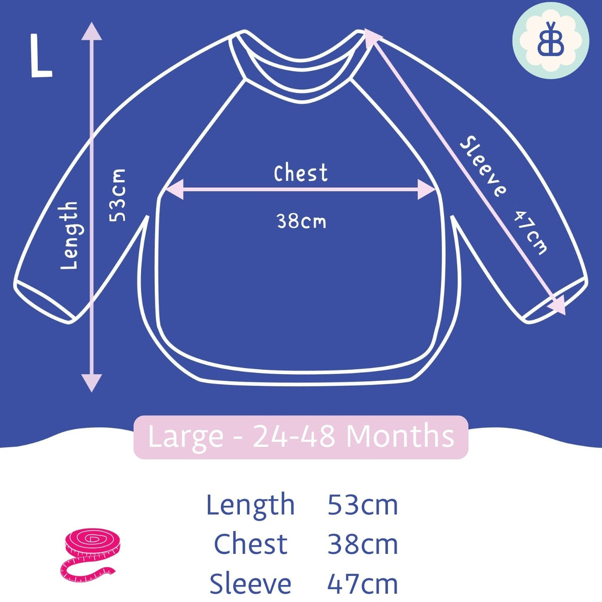 Long Sleeved Baby Bib - Safari Animals