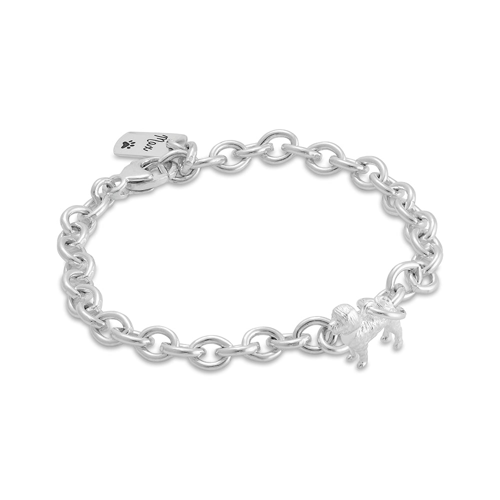 Cockapoo Silver Dog Charm Bracelet