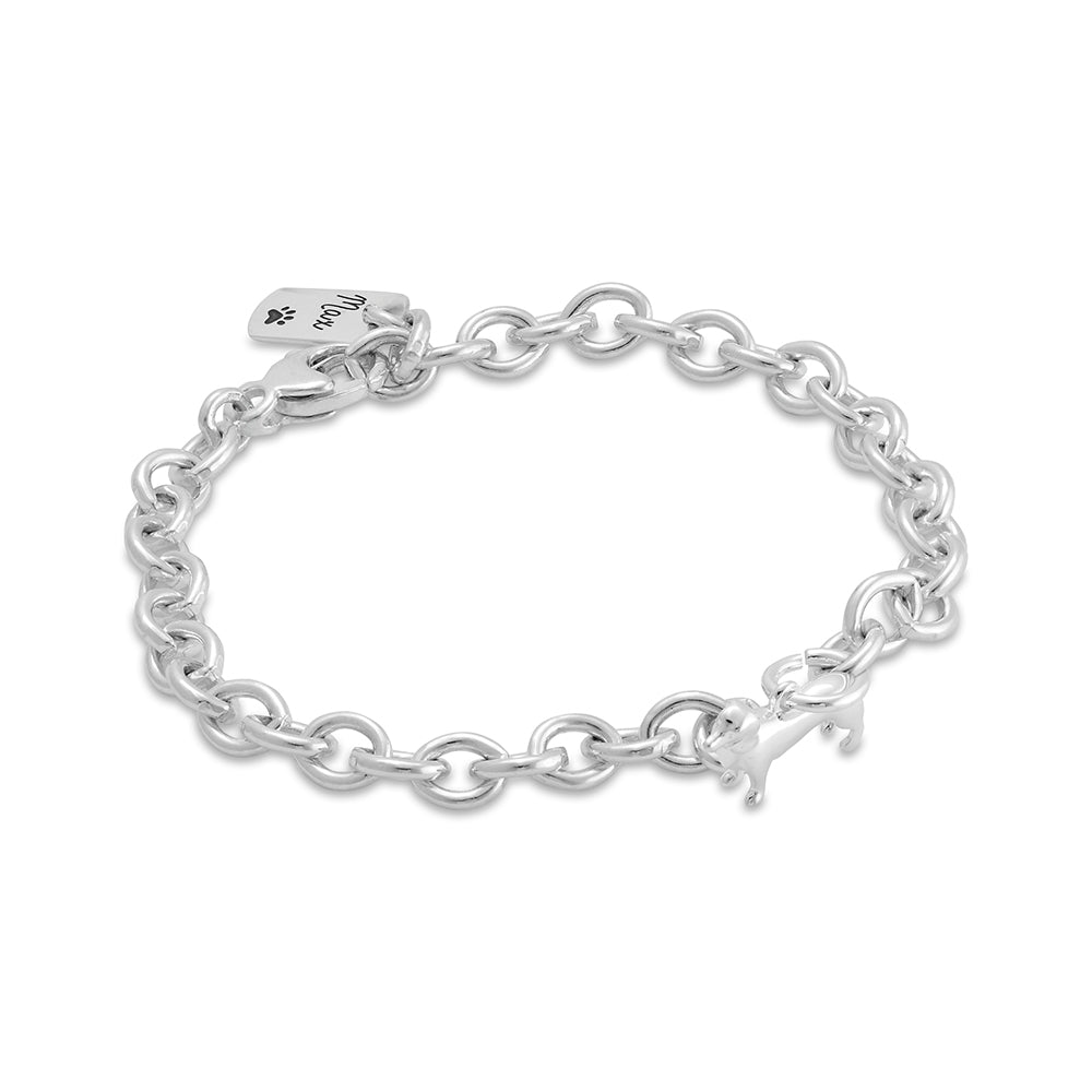 Dachshund Silver Dog Charm Bracelet