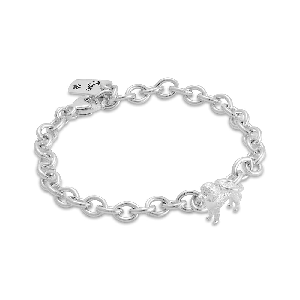 Labradoodle Silver Dog Charm Bracelet