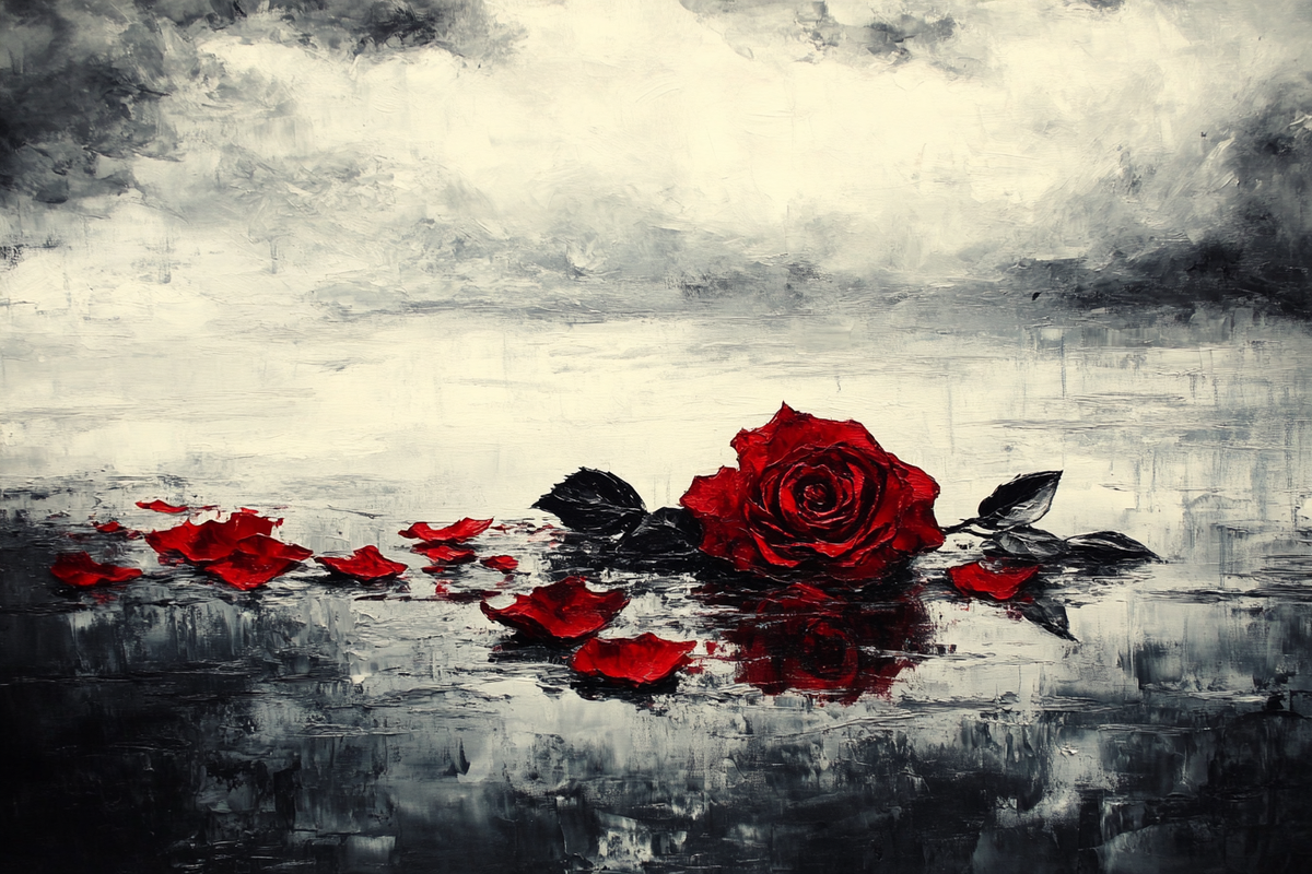 Broken Rose Reflection Canvas