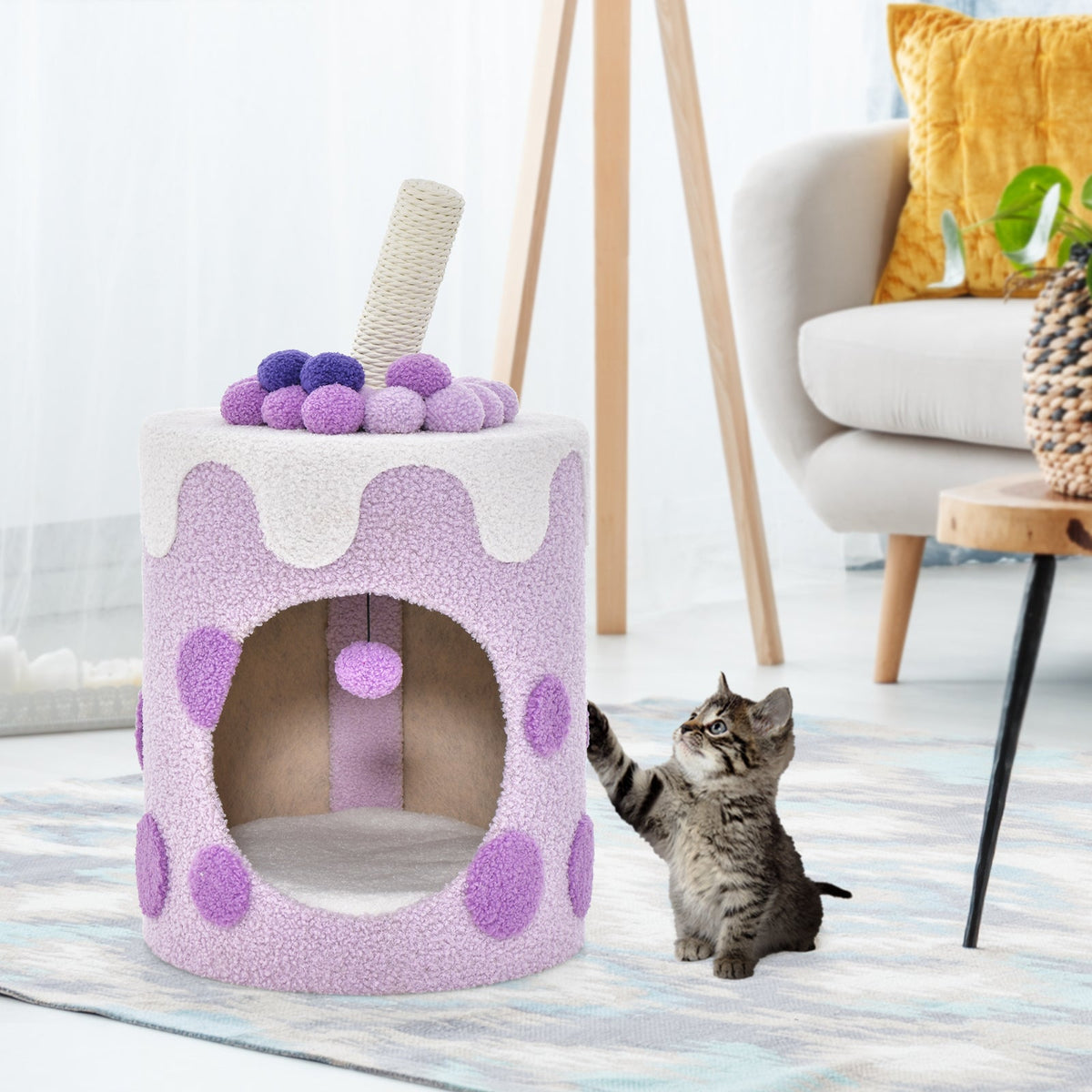 Bubble Tea Cat Tree Tower with Scratching Post-Coffee