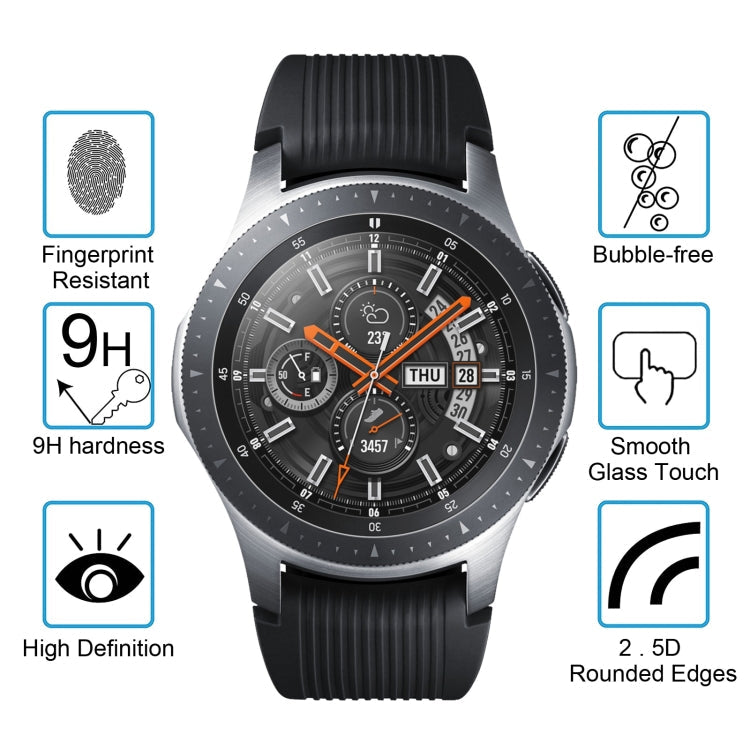 ENKAY Hat-Prince 0.2mm 9H 2.15D Curved Edge Tempered Glass Film for Galaxy Watch 46mm, Tempered Glass/46mm, 2 PCS Tempered Glass/46mm