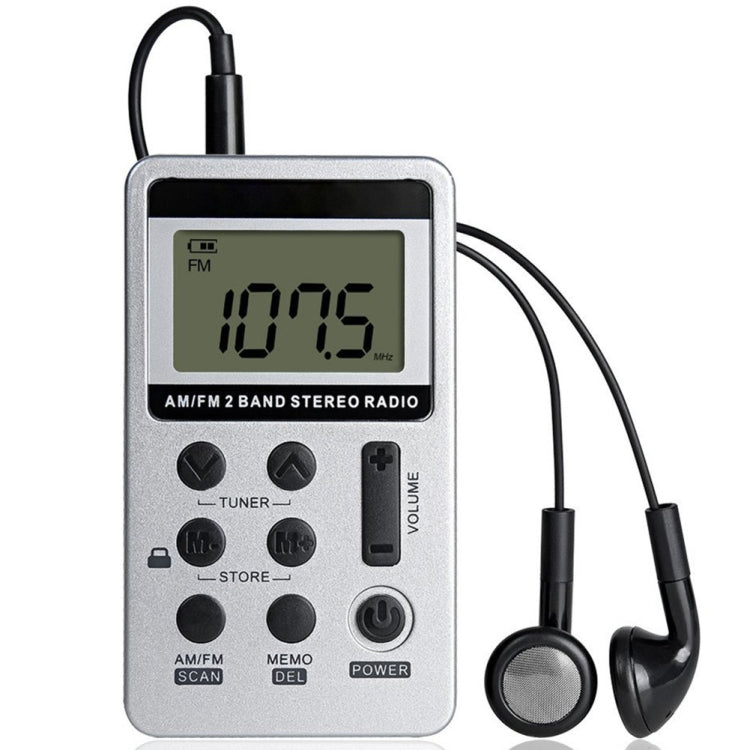 HRD-103 FM + AM Two Band Portable Radio with Lanyard & Headset