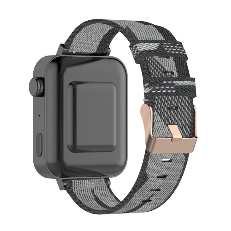 18mm Stripe Weave Nylon Wrist Strap Watch Band for Xiaomi Mi Watch, Garmin Vivomove 3s / Vivoactive 4s
