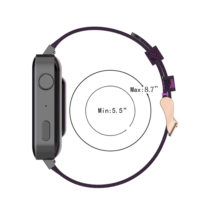 18mm Stripe Weave Nylon Wrist Strap Watch Band for Xiaomi Mi Watch, Garmin Vivomove 3s / Vivoactive 4s