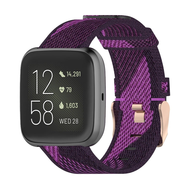 23mm Stripe Weave Nylon Wrist Strap Watch Band for Fitbit Versa 2, Fitbit Versa, Fitbit Versa Lite, Fitbit Blaze