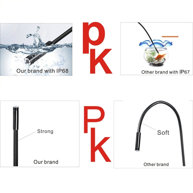 YPC110 8mm 2.0MP HD Camera WiFi Endoscope Snake Tube Inspection Camera with 8 LED, Waterproof IP68, Lens Diameter: 8mm, Length: 2m, Soft Line, 2m Soft Line