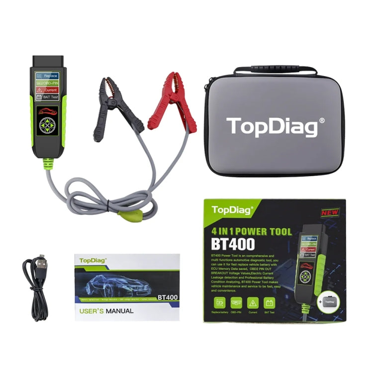 TopDiag BT400 4 in 1 Car Battery Intelligent Analyzer Diagnostic Instrument, TopDiag BT400