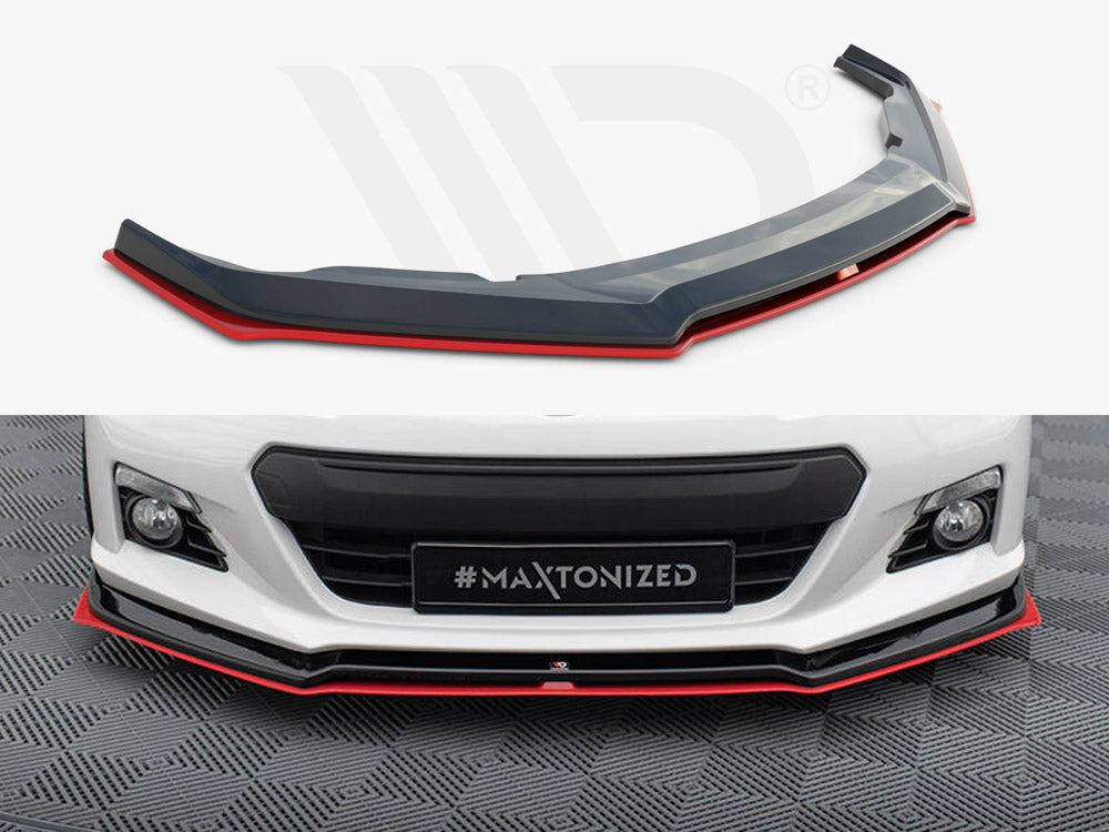 Maxton Design - Aftermarket  FRONT SPLITTER (BLACK & RED) V.5 SUBARU BRZ FACELIFT 2017-2020