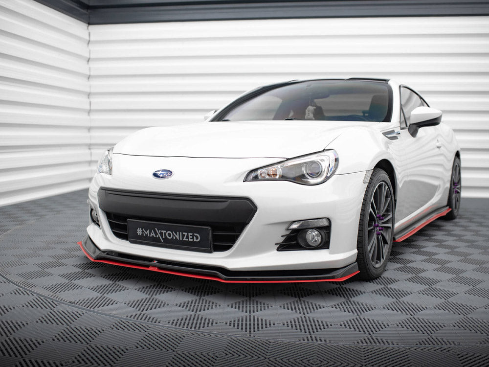 Maxton Design - Aftermarket  FRONT SPLITTER (BLACK & RED) V.5 SUBARU BRZ FACELIFT 2017-2020
