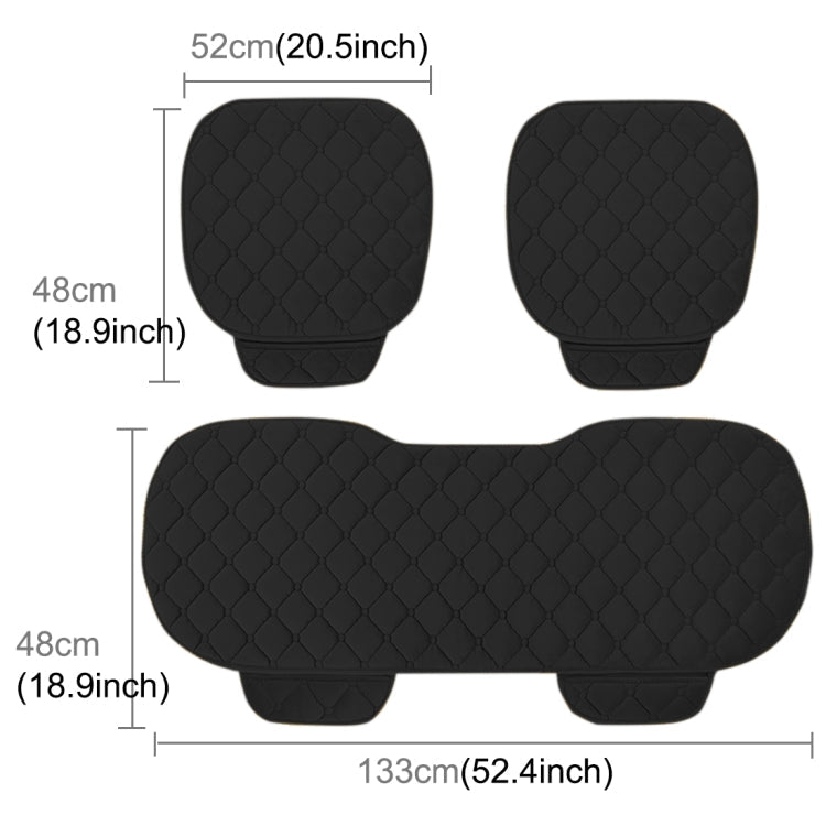 3 PCS / Set Luxurious Warm Car Seat Cover Cushion Universal Front Back Seat Covers Car Non-slip Chair Pad Warm Car Mats No Back Plush Cushion