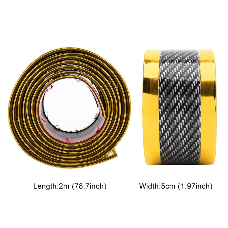 Universal Electroplate Carbon Fibre Car Door Threshold Decoration Strip Decorative Sticker, Size : 5CM x 2M, 5CM x 2M (Gold), 5CM x 2M (Red), 5CM x 2M (Silver)