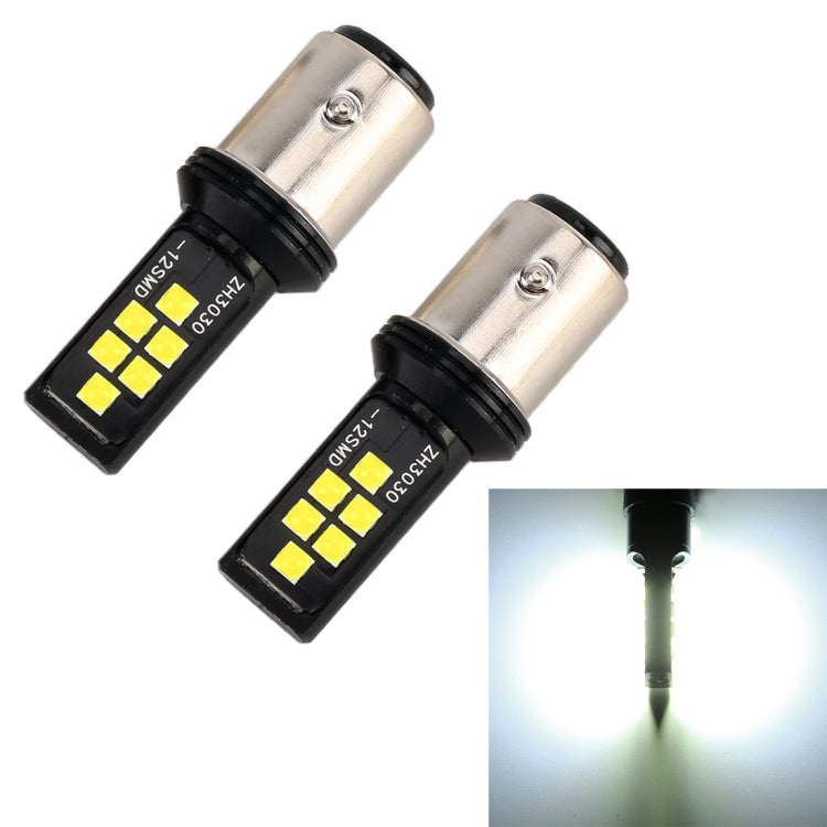 2 PCS 1157 DC9-16V / 3.5W Car Auto Brake Lights 12LEDs SMD-ZH3030 Lamps, with Constant Current, 1157, 1157 (White Light)