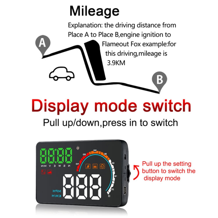 Q5 GPS 4 inch Vehicle-mounted Head Up Display Security System, Support Running Speed & Direction & Distance / Driving Kilometres /, Q5