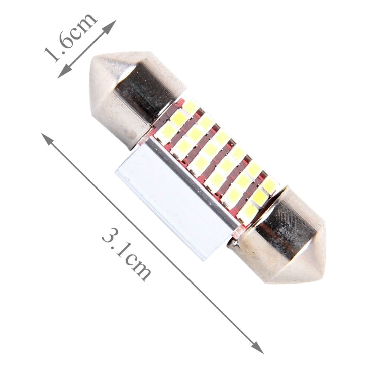 2 PCS DC 12V 3W 31MM Bicuspid Car Door Lamps Registration Mark light Dashboard Dome Door Lights LED Reading Lamp with 18 LED SMD 3014 Lights White, 31MM