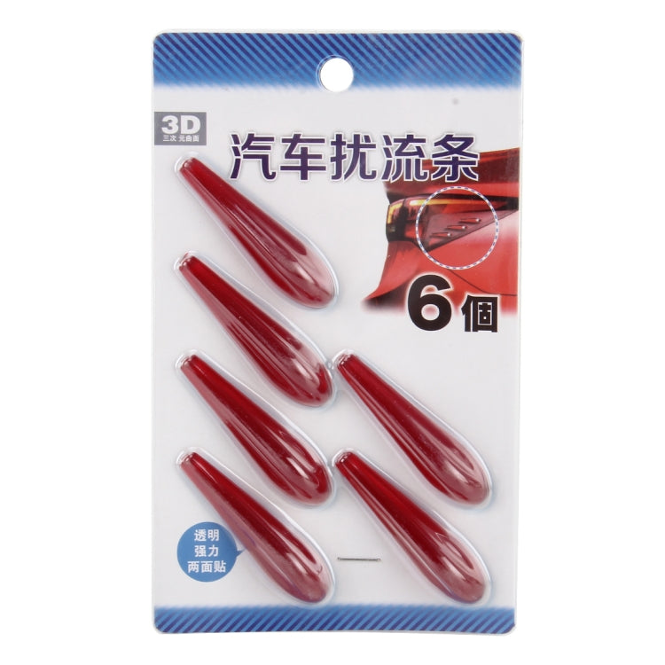 6 PCS Universal Resin Rear Spoiler Car Auto Rear Spoiler Exterior Rear Spoiler Kit Car Crash Strip Spoiler Routed Board Mute Rectifier Noise Reduction Spoiler
