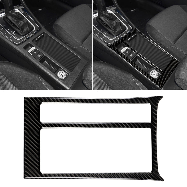 Car Carbon Fiber Water Cup Panel Decorative Sticker for Volkswagen Golf 7 2013-2017, Left Drive, Water Cup Panel