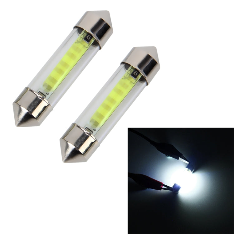 10 PCS 39mm 1W 6000K White Light Car Dome Lamp License LED Reading Light, DC 12V, 39mm