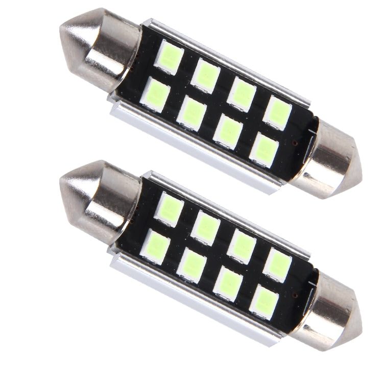 2 PCS DC 12V 2W 36MM 8 SMD-3528 LEDs Bicuspid Port Decoding Car Dome Lamp LED Reading Light, 36MM