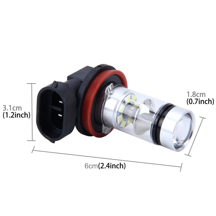 2 PCS H8/H11 10W 500LM 6000K 20SMD-2835 LEDs Car Fog Lights, DC 12V, H8/H11 10W