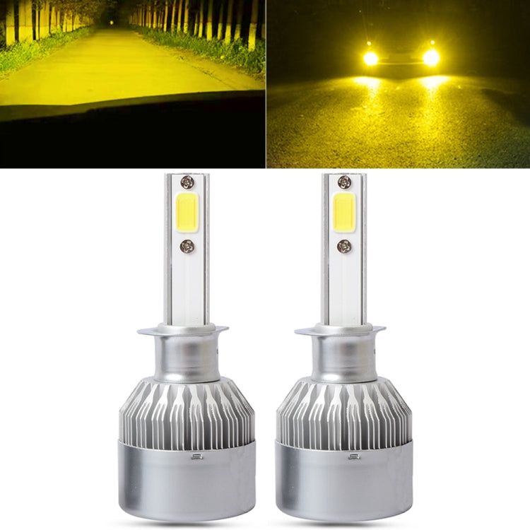 2 PCS  H1 18W 1800 LM 8000K IP68 Canbus Constant Current Car LED Headlight with 2 COB Lamps, DC 9-36V, H1