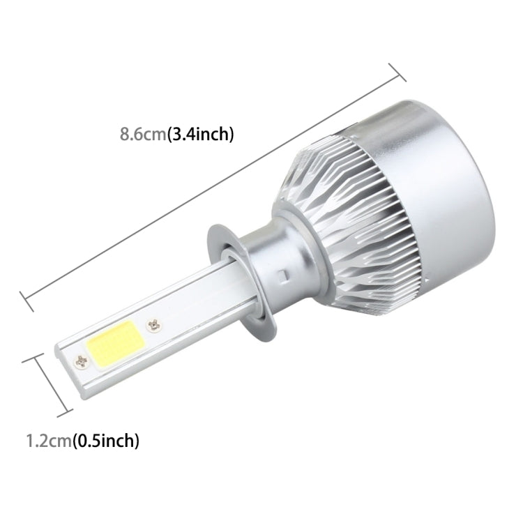 2 PCS  H1 18W 1800 LM 8000K IP68 Canbus Constant Current Car LED Headlight with 2 COB Lamps, DC 9-36V, H1