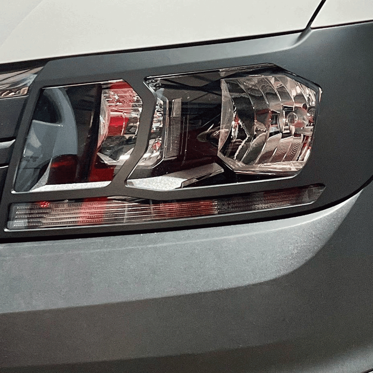For VW Crafter Headlight Guards Hammerite Ultimate Matte Black (2018-2025) | Front Headlight Protectors | Van-X
