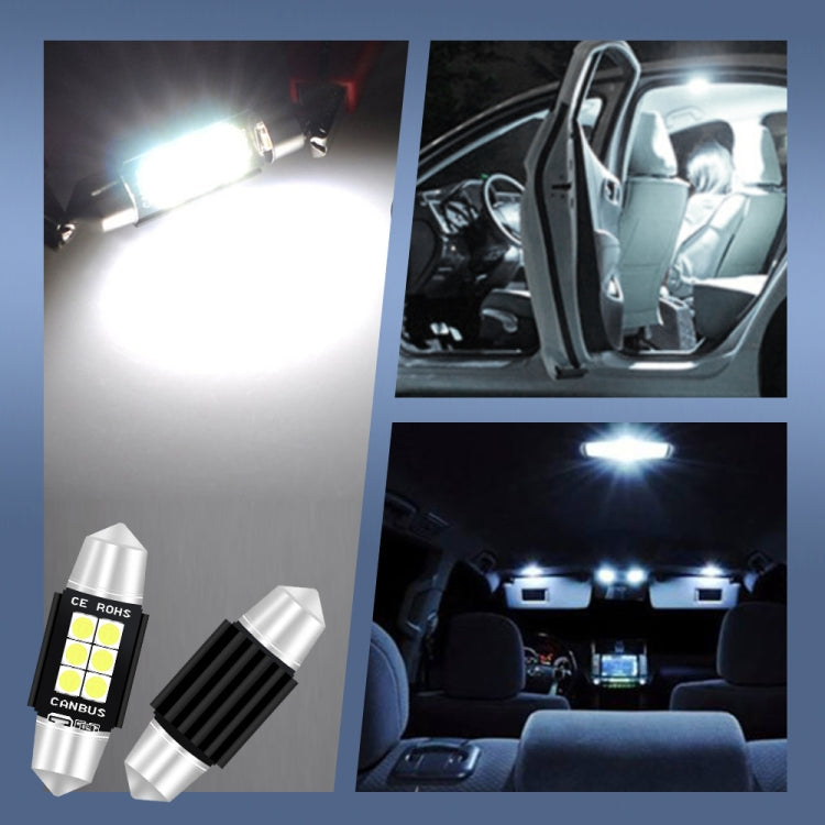 2 PCS 36mm DC12V-24V 3W 6000K 660LM 6LEDs SMD-3030 Car Reading Lamp / License Plate Light, 36mm (3W)