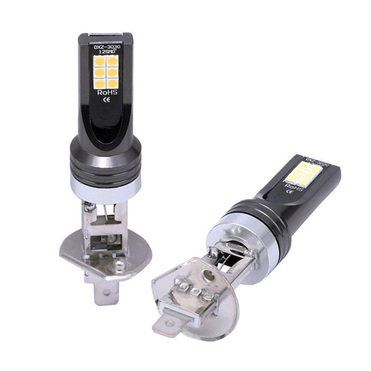 2 PCS H1 DC12V-24V / 12W / 3000K / 800LM 12LEDs SMD-3030 Car LED Fog Light, H1