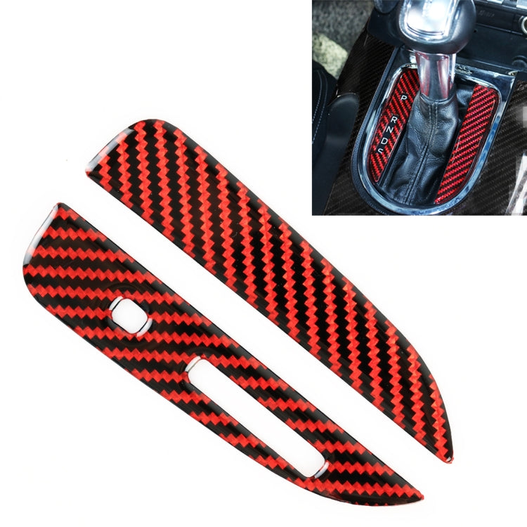 2 in 1 Car Carbon Fiber Gear Position Decorative Sticker for Ford Mustang 2015-2020, Gear Position