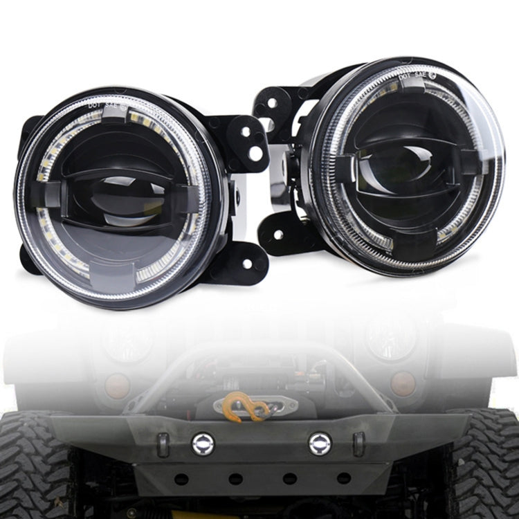 2 PCS 4 inch Car LED Angel Eyes Spotlight Modified Fog Lights for Jeep Wrangler / Dodge / Chrysler PT Cruiser, For Jeep / Dodge