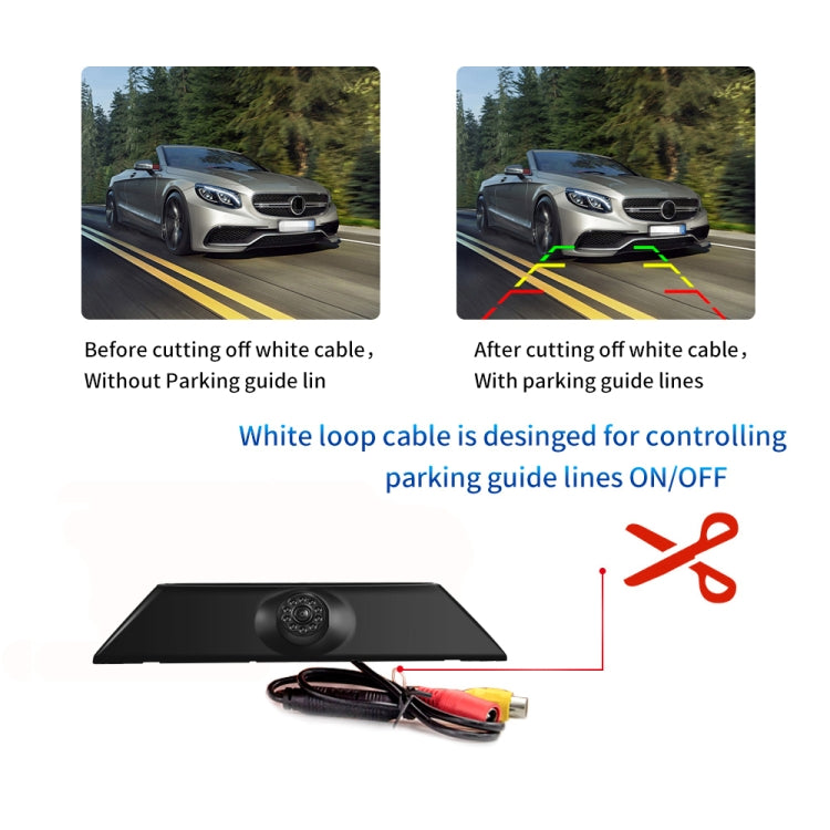 PZ474 Car Waterproof 170 Degree Brake Light View Camera + 7 inch Rearview Monitor for Iveco Daily 4 Gen, PZ474 + 7 inch Rearview Monitor