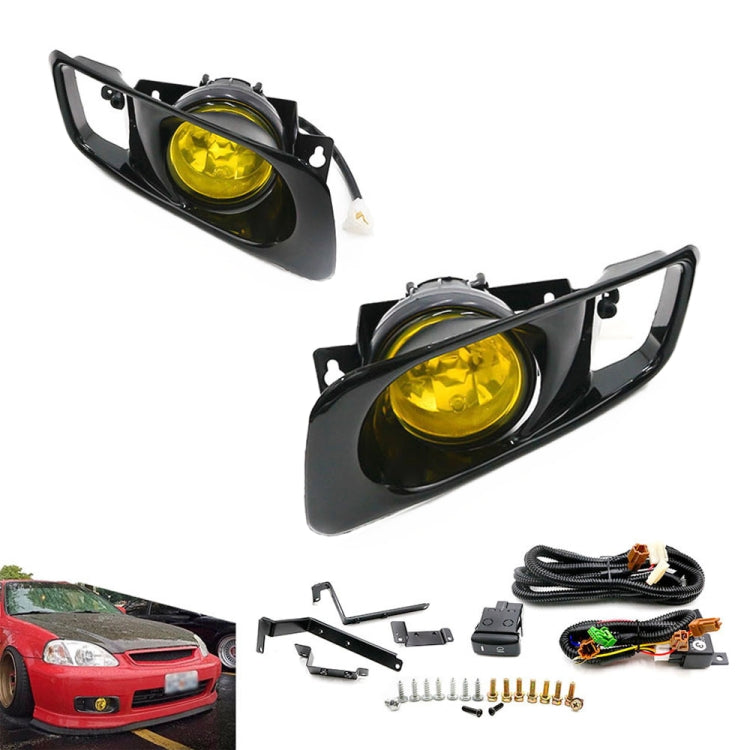 1 Pair Car Modified Front Fog Light for Honda Civic 1999-2000, For Honda Civic 1999-2000 (White Light), For Honda Civic 1999-2000 (Yellow Light)