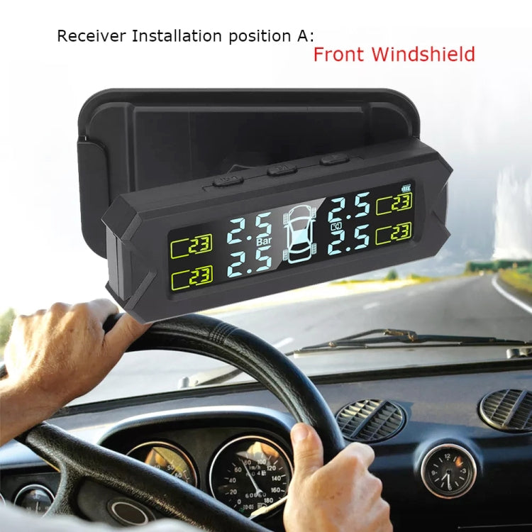 Car High Precision Solar Charging Tire Pressure Monitoring System TPMS, Built-in Beep Sensor, Built-in Beep Sensor