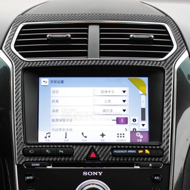 Car Carbon Fiber Navigation Panel Decorative Sticker for Ford Explorer 2016-2019, Left Drive, Navigation Panel