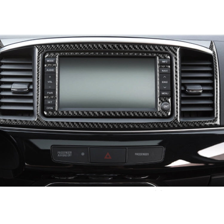 2 PCS Car Carbon Fiber Navigation System Display Decorative Sticker for Mitsubishi Lancer EVO 2008-2015, Left and Right Drive Universal, Navigation System Display