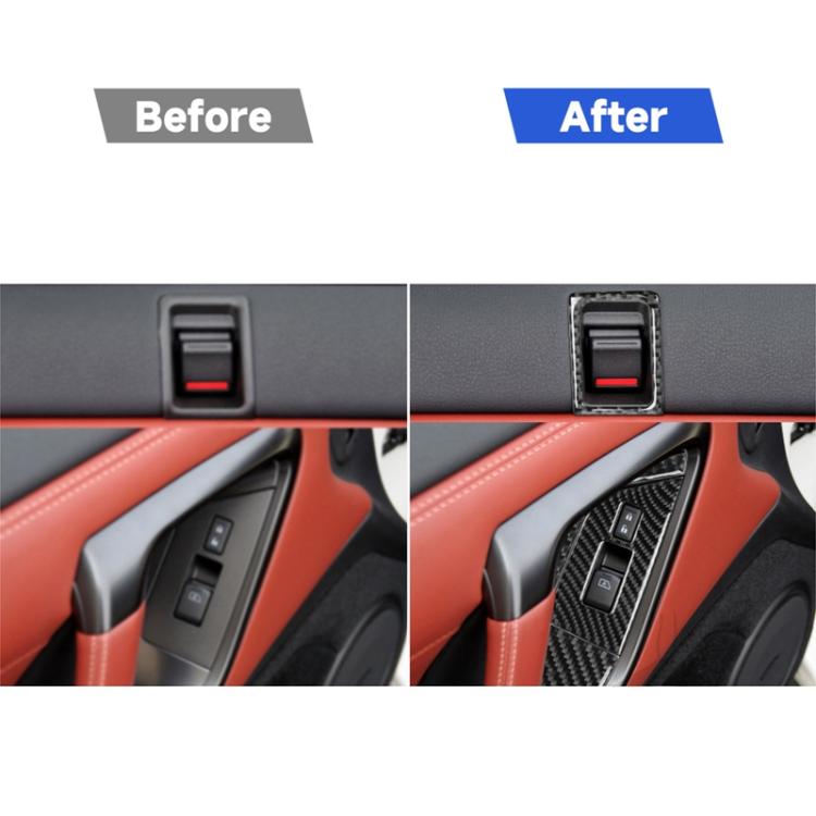 6 PCS Car Carbon Fiber Window Lift Button Door Lock Decorative Sticker for Nissan GTR R35 2008-2016, RightDrive, Window Lift Button Door Lock, Right Drive