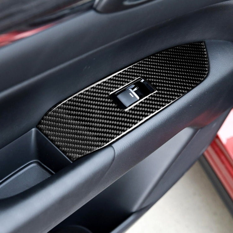 Car Carbon Fiber Window Buttons Panel Decorative Sticker for Mazda CX-5 2017-2018, Right Drive, Window Buttons Panel, Right Drive