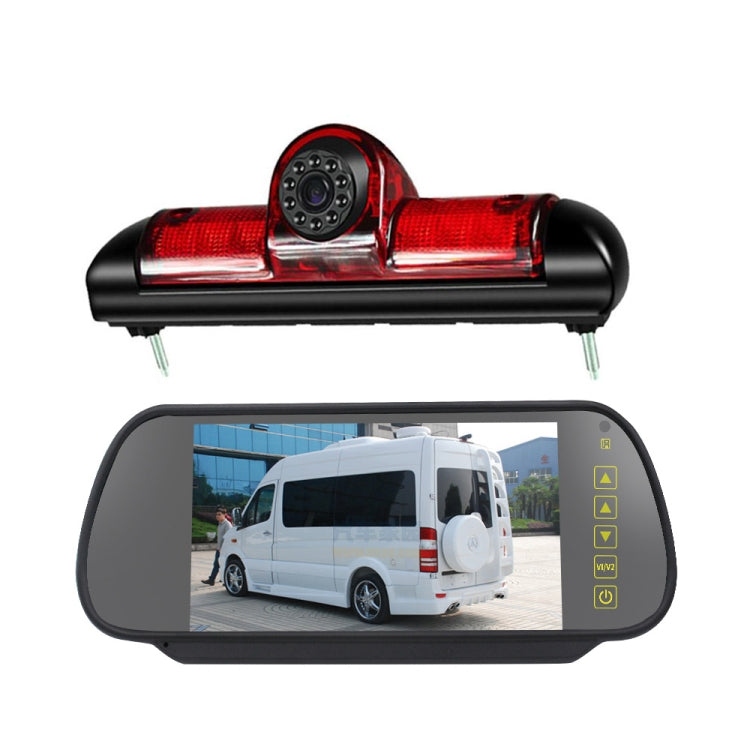 PZ460 Car Waterproof HD High Position Brake Light View Camera + 7 inch Rearview Monitor for Fiat / Citroen / Peugeot, PZ460  + 7 inch Rearview Monitor
